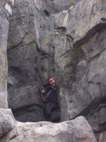 Kyle on the climbing rocks